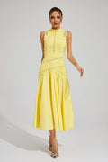 Women's Sleeveless Lace Midi Dress – Elegant Silhouette