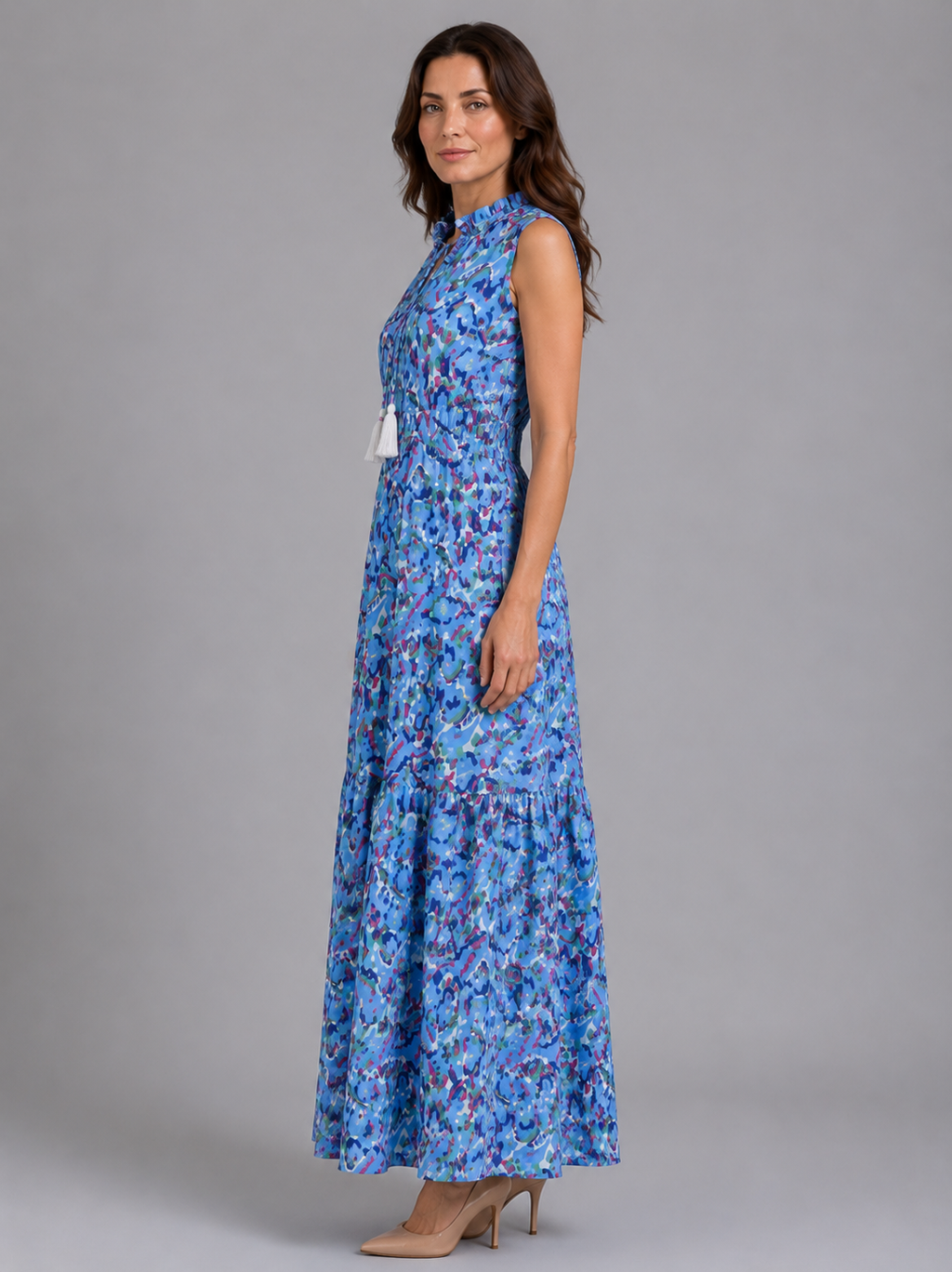 Women's Sleeveless Tiered Maxi Dress – Summer Holiday Style