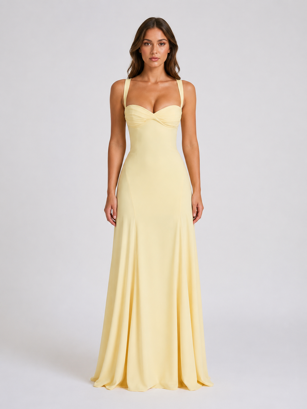 Women’s Sweetheart Neck Maxi Dress – Wedding Guest Gown