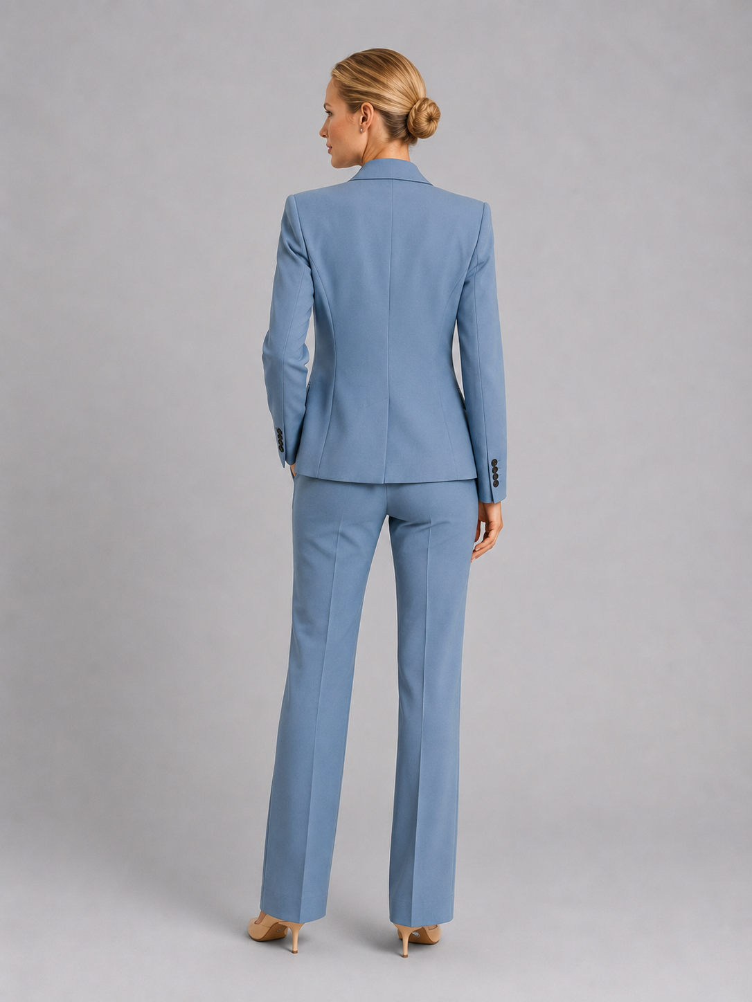 Women’s Tailored Blazer & High-Waist Trousers Set – Elegant Structured Suit