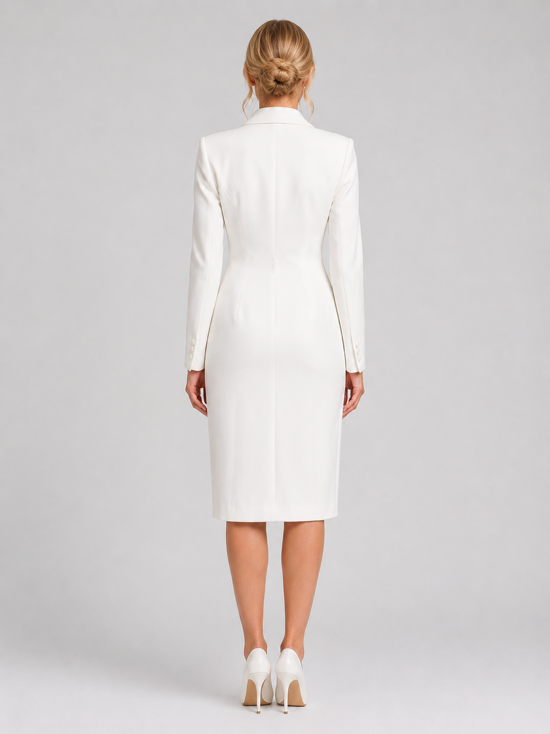 Women’s Tailored Blazer Midi Dress – Formal Occasion Style