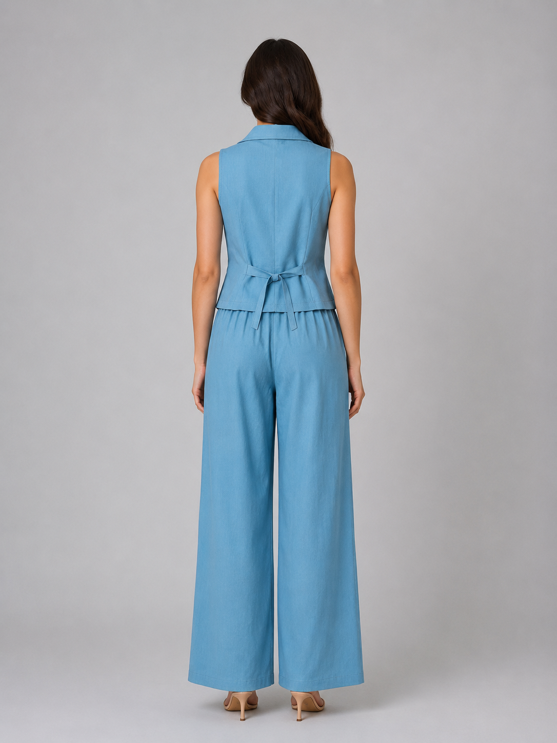 Women's Tailored Waistcoat & Wide Leg Trouser Set – Smart Elegant Co-Ord