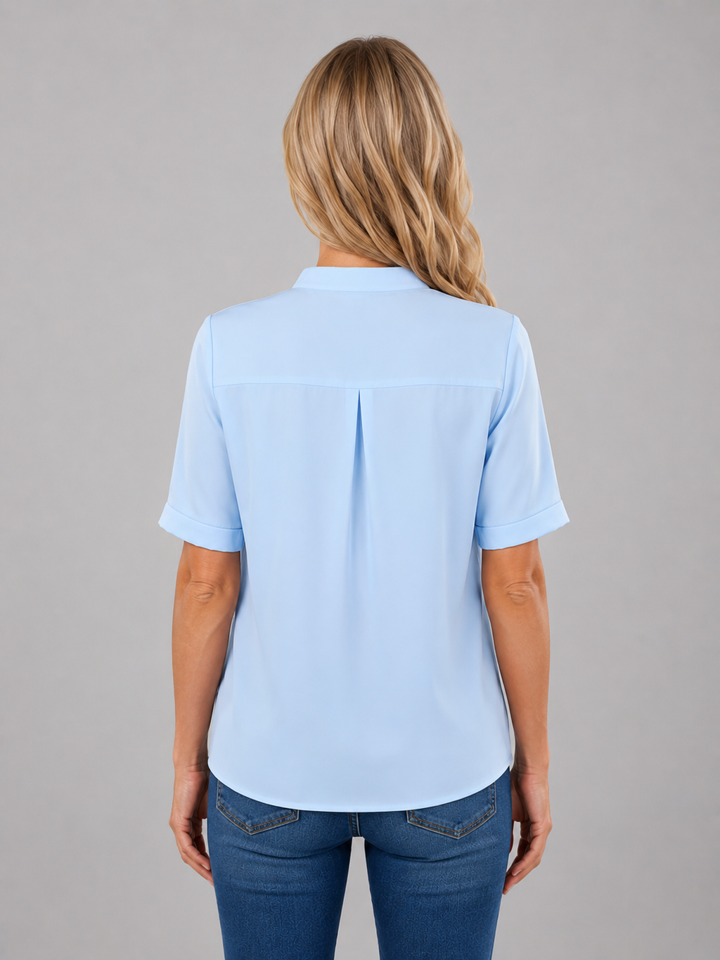 Women's V-Neck Half Sleeve Blouse – Elegant Everyday Top