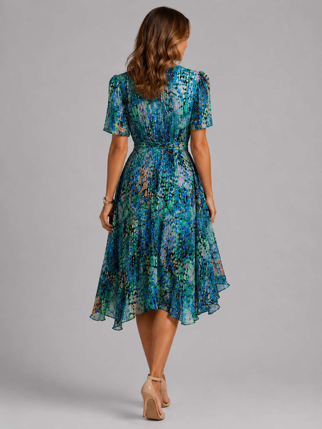 Women’s V-Neck Summer Dress – Flowing Silhouette
