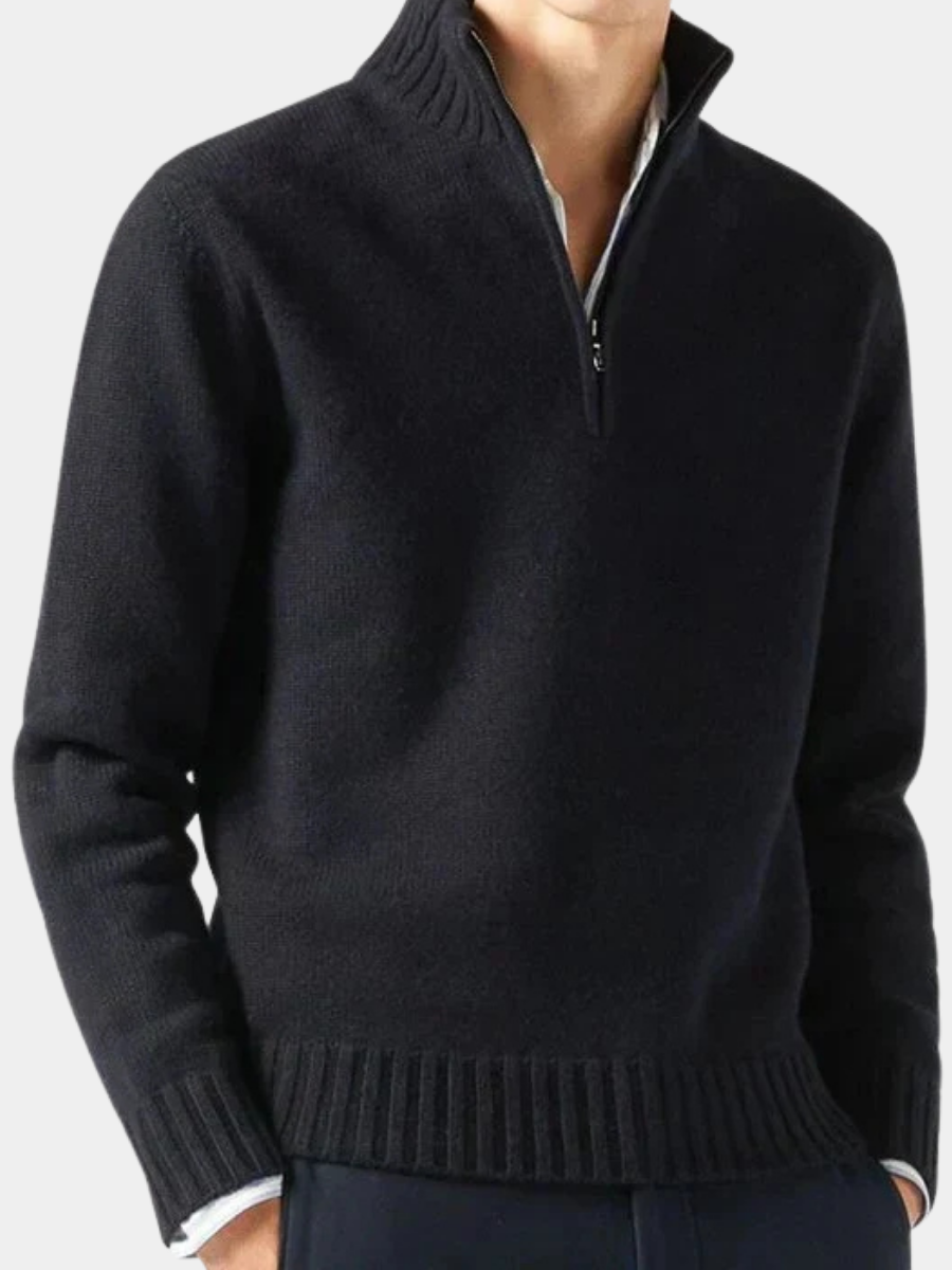 Men's Warm Refined Roll Neck Jumper – Knitted Elegant Design