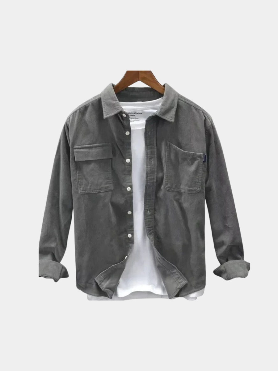 Men's Classic Button-Front Polo Shirt – With Pockets Design