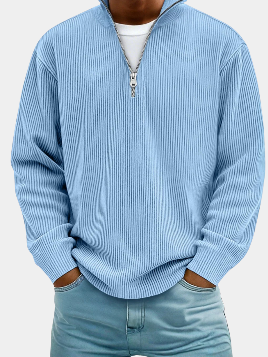 Men's Classic Knitted Jumper – Ribbed Warm Design