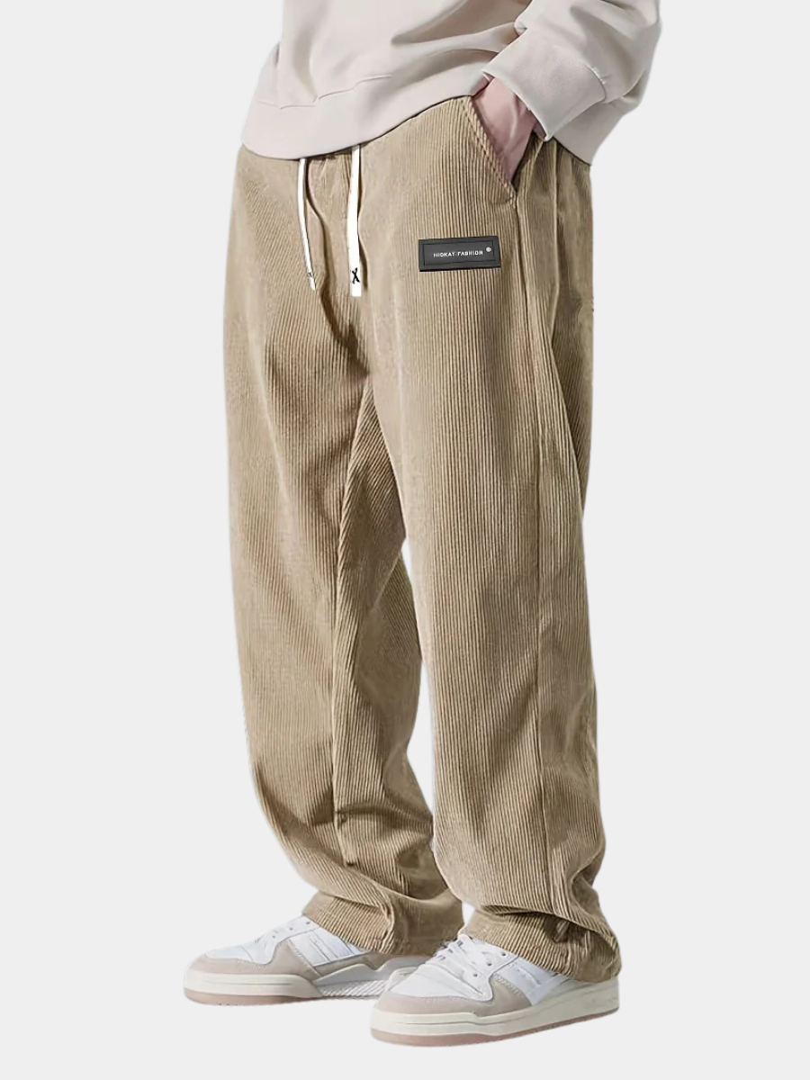 Women's Velvet Warm Trousers – Ribbed With Pockets Design