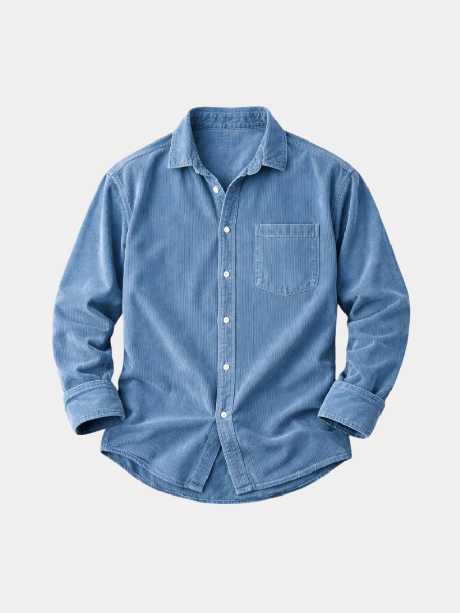 Men's Classic Velvet Shirt – Ribbed Warm Design