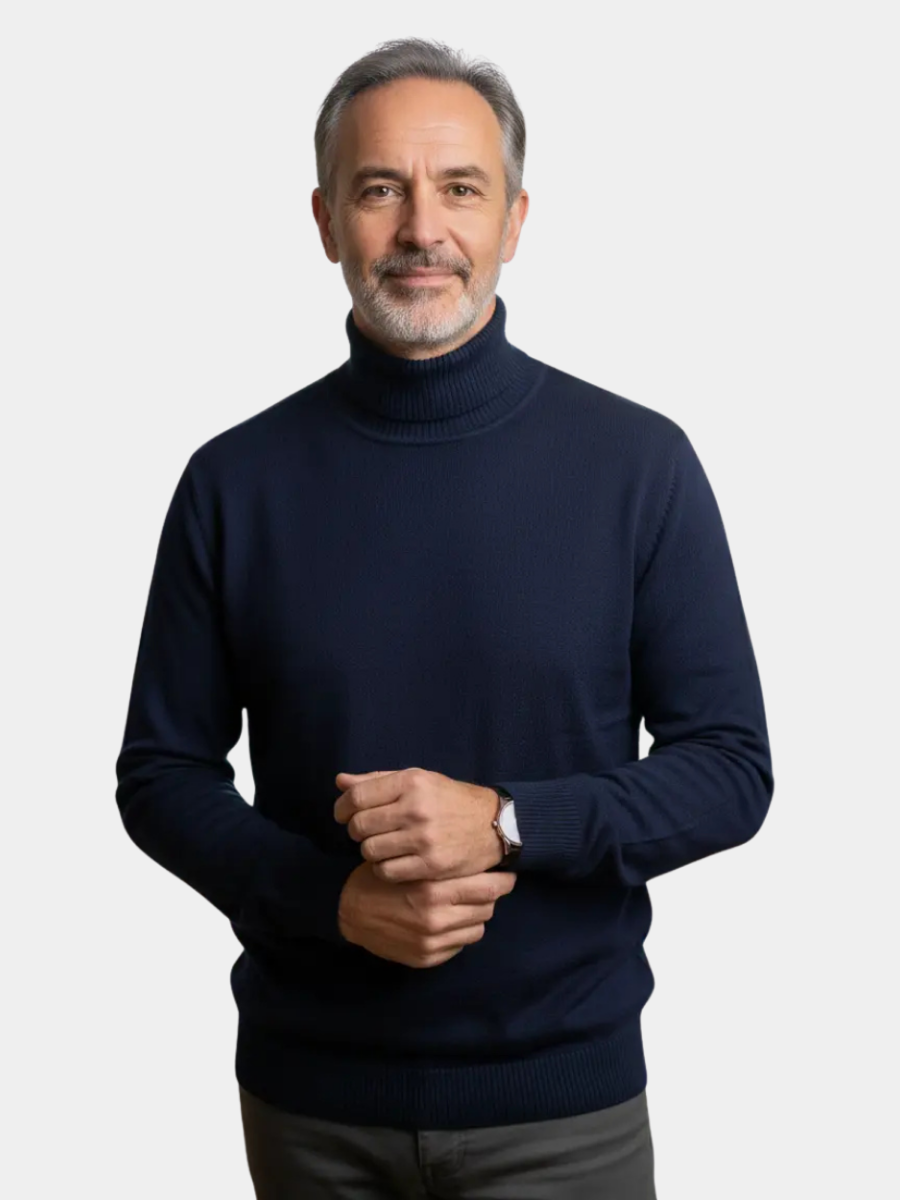 Men's Knitted Warm Roll Neck Jumper – Refined Modern Design