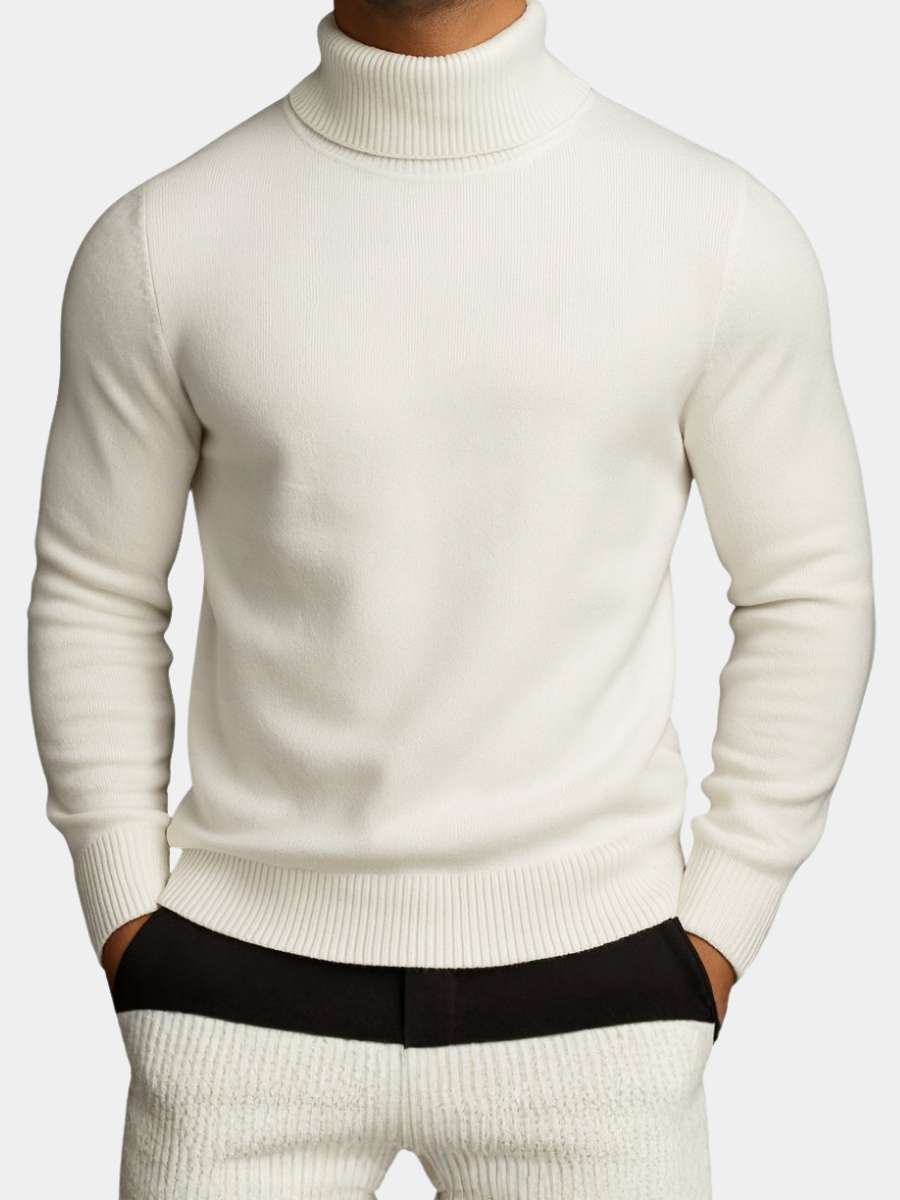 Men's Refined Breathable Roll Neck Jumper – Warm Classic Design