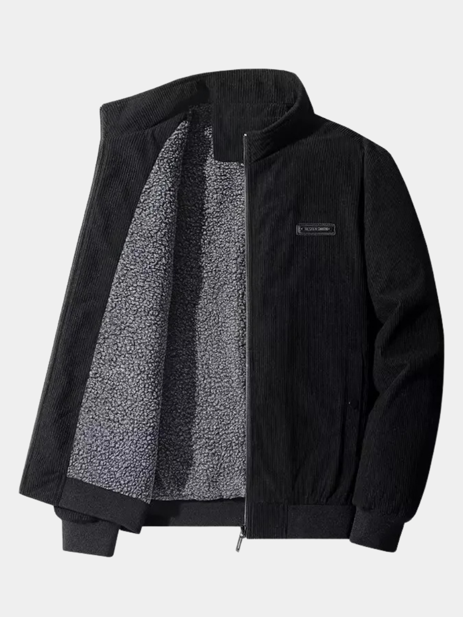 Women's With Pockets Warm Jacket – Cotton Ribbed Design