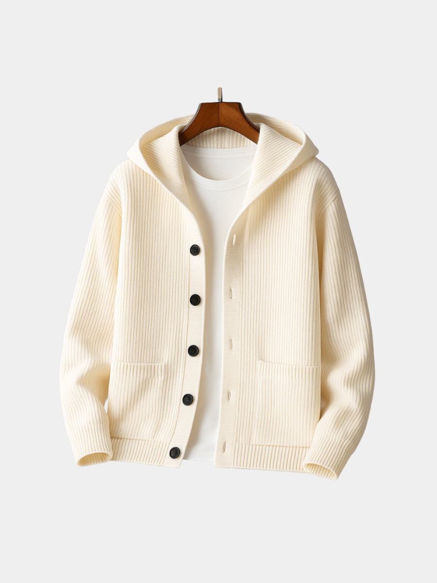 Men's Hooded Warm Cardigan – With Pockets Wrap Design