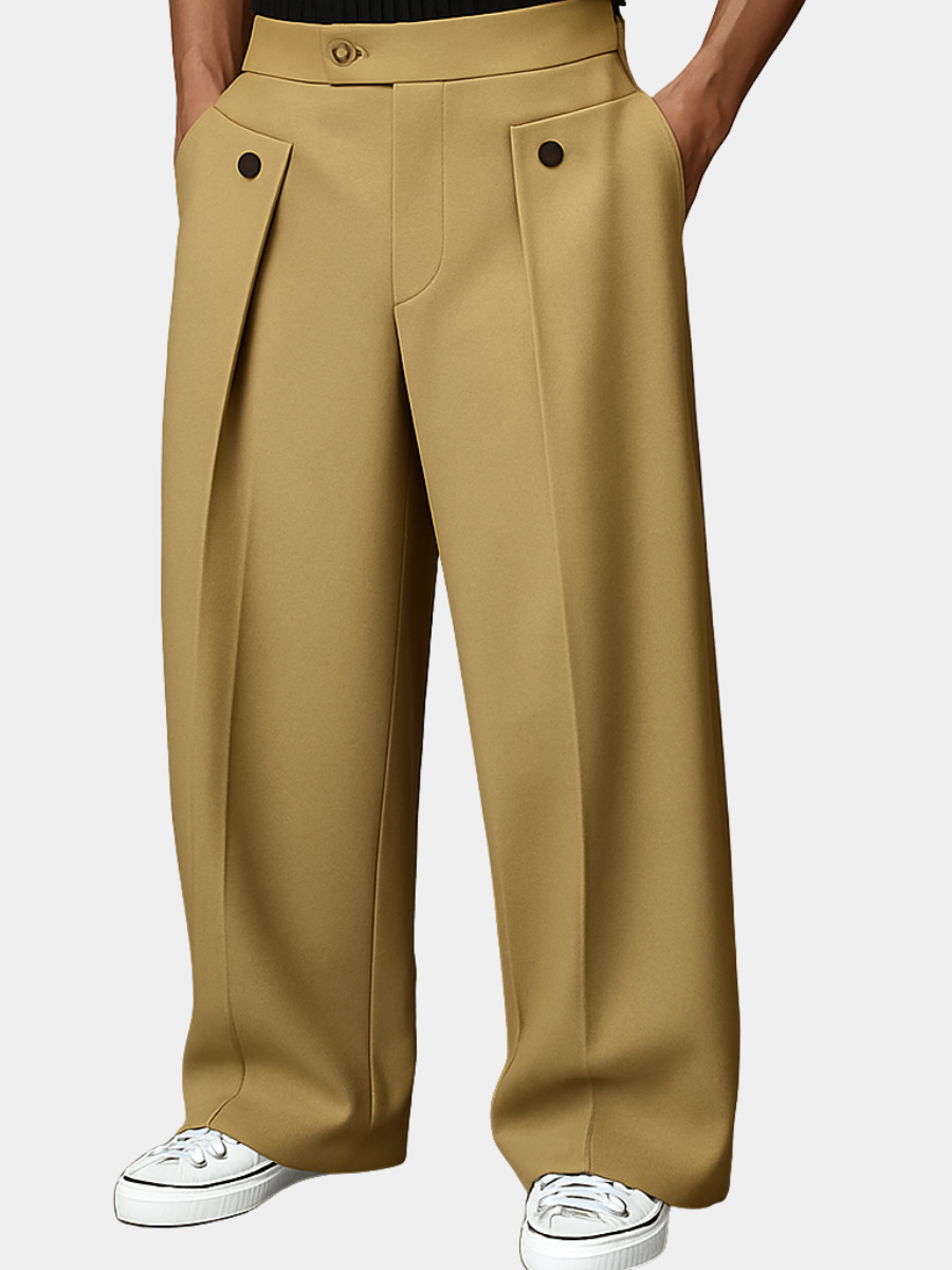 Men's Refined Flowing Trousers – Elegant Breathable Design