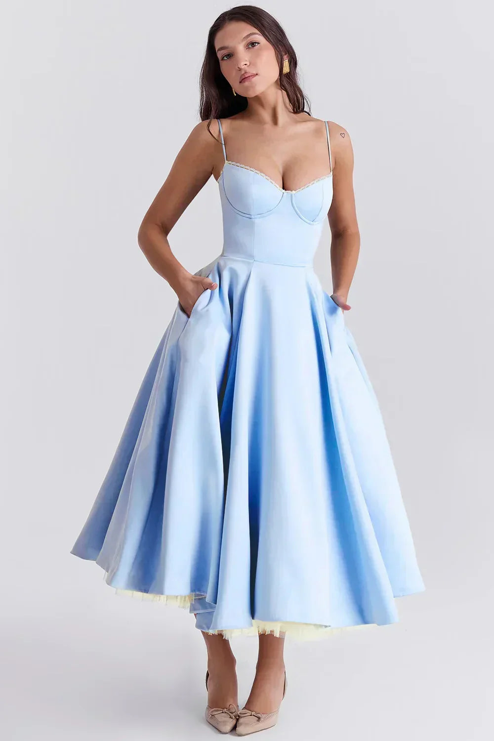 Women's Elegant Spring Dress – Everyday Essential in Blue
