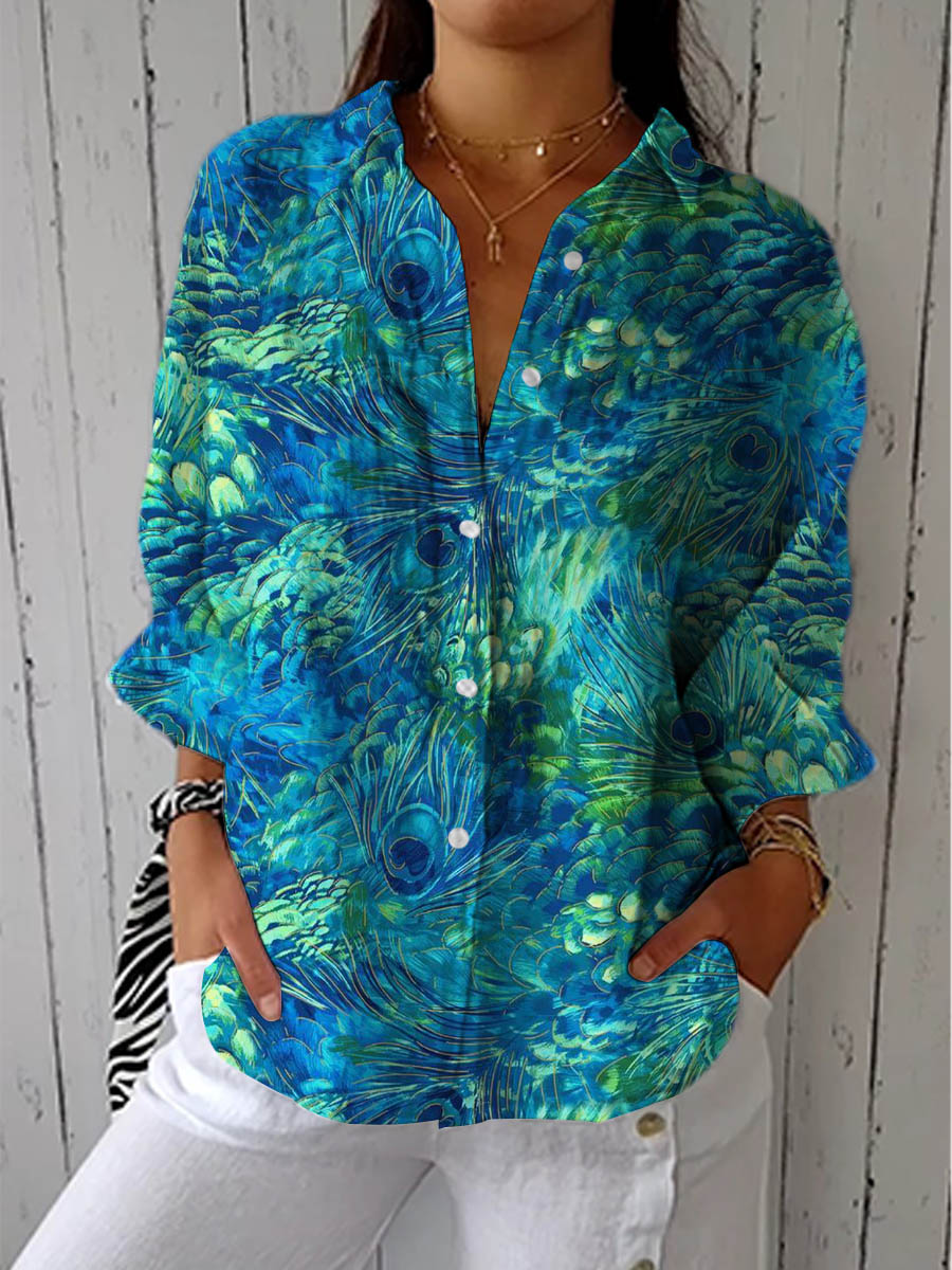 Women's Printed Spring Blouse – Breathable Lightweight Design in Multicolour