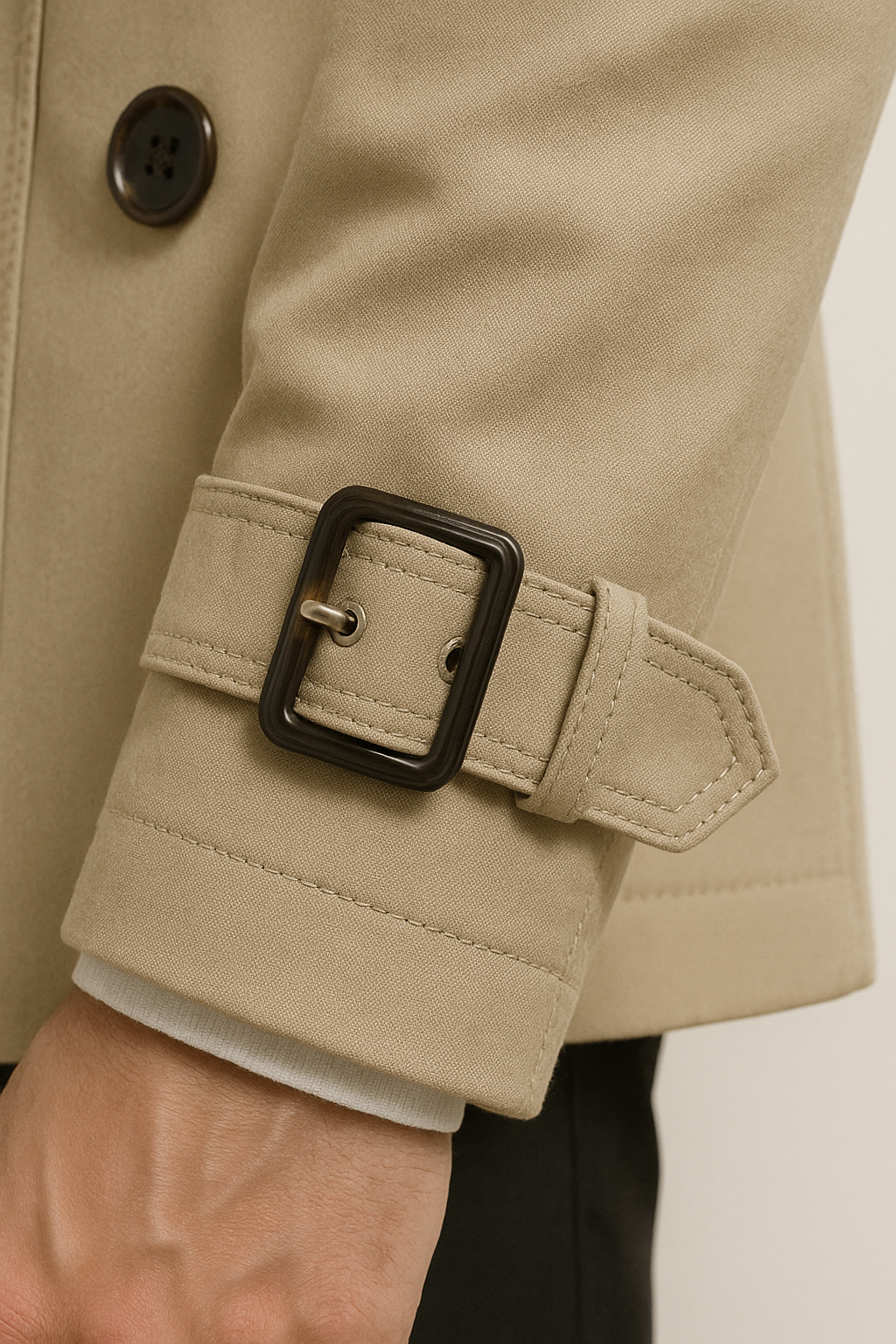 Men’s Belted Trench Coat – Classic Tailored Style Jacket