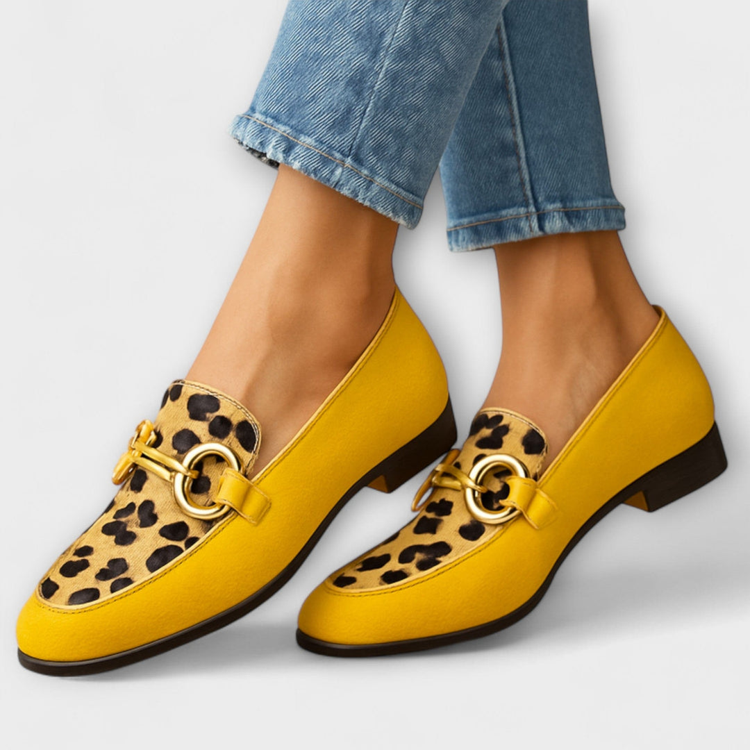 Women's Printed Buckle Loafers – Denim Occasion Finish