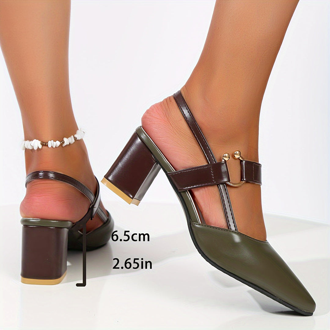 Women's Heeled Supportive Court Shoes – Breathable Non-Slip Finish in Green
