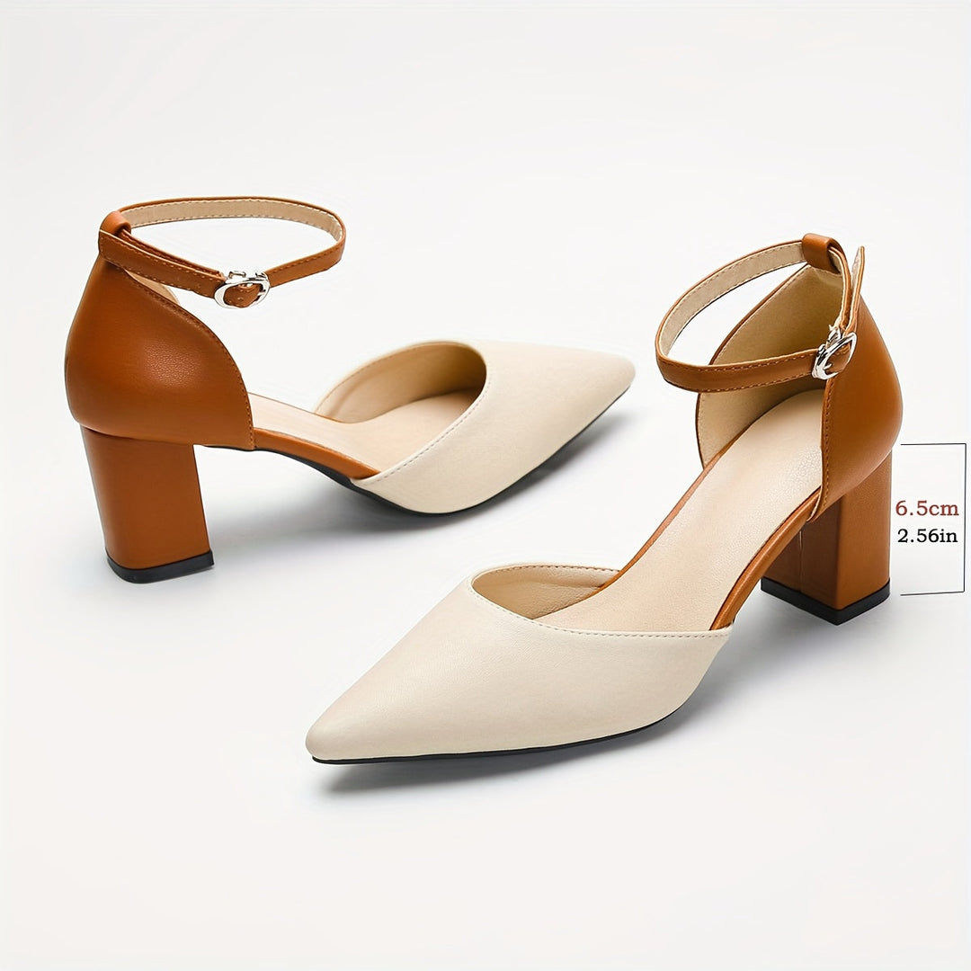 Women's Heeled Supportive Court Shoes – Breathable Non-Slip Finish in Beige