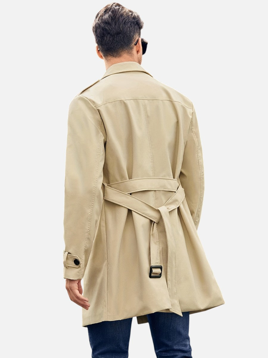 Men’s Tailored Trench Coat – Classic Double-Breasted Style