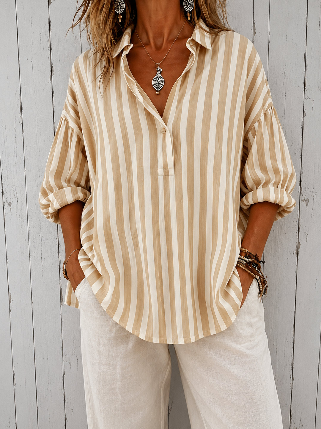 Women's Refined Ruffled Blouse – Flowing Lightweight Design