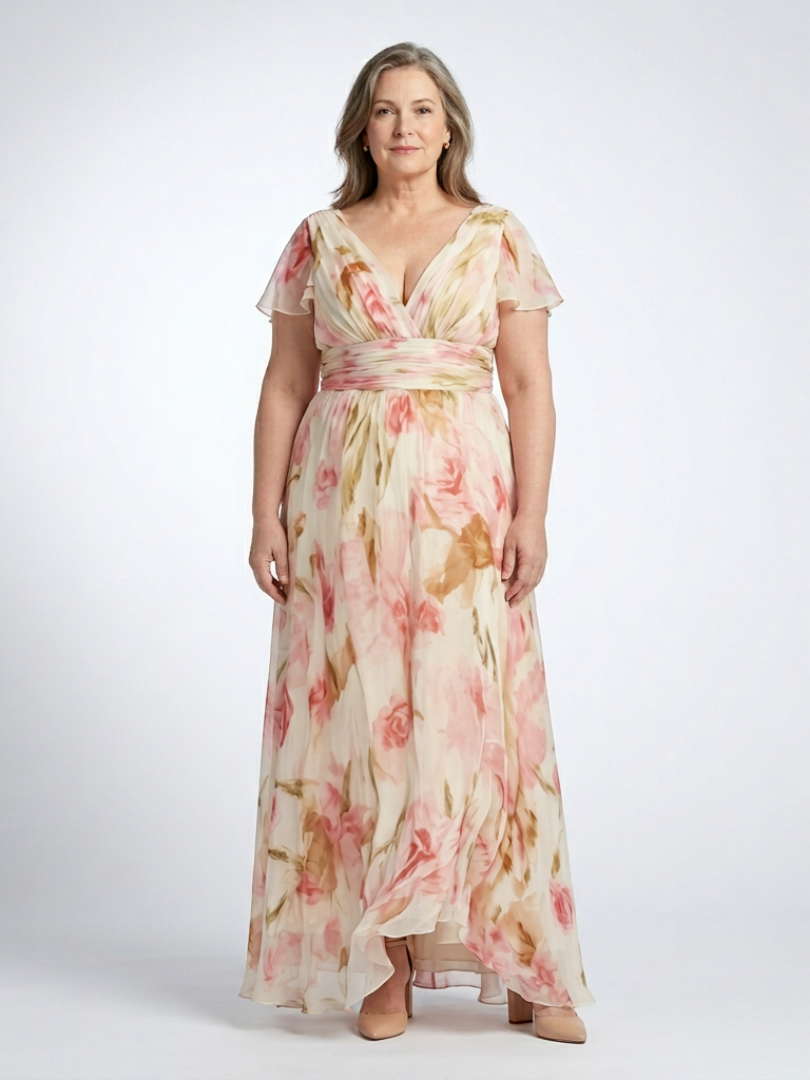 Women's Elegant Lightweight Maxi Dress – Pink
