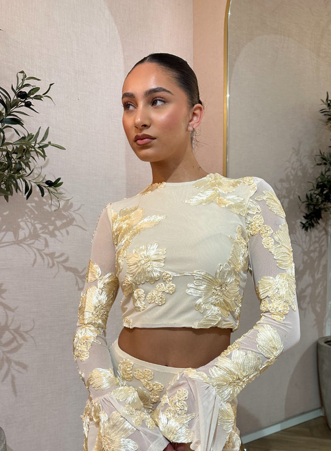 Women's Embroidered Floral Two-Piece Set – Refined Design