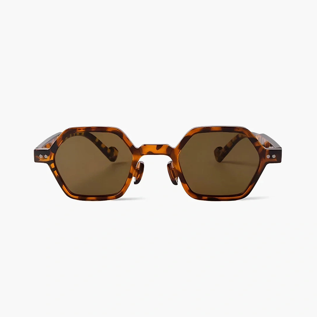 Lightweight Comfortable Sunglasses – Striped Elegant Design in Brown