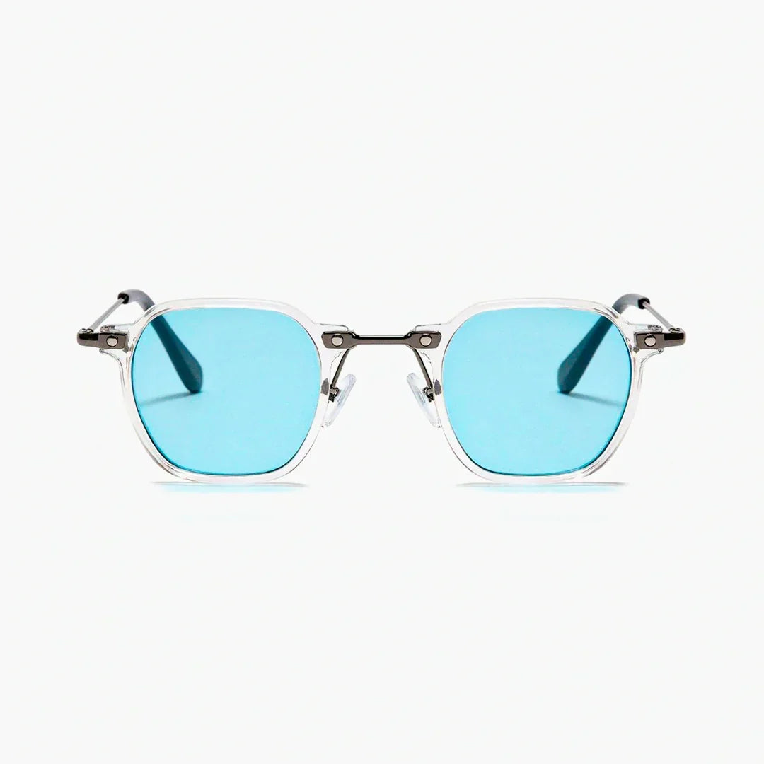 Lightweight Comfortable Sunglasses – Striped Elegant Design in Clear & Blue