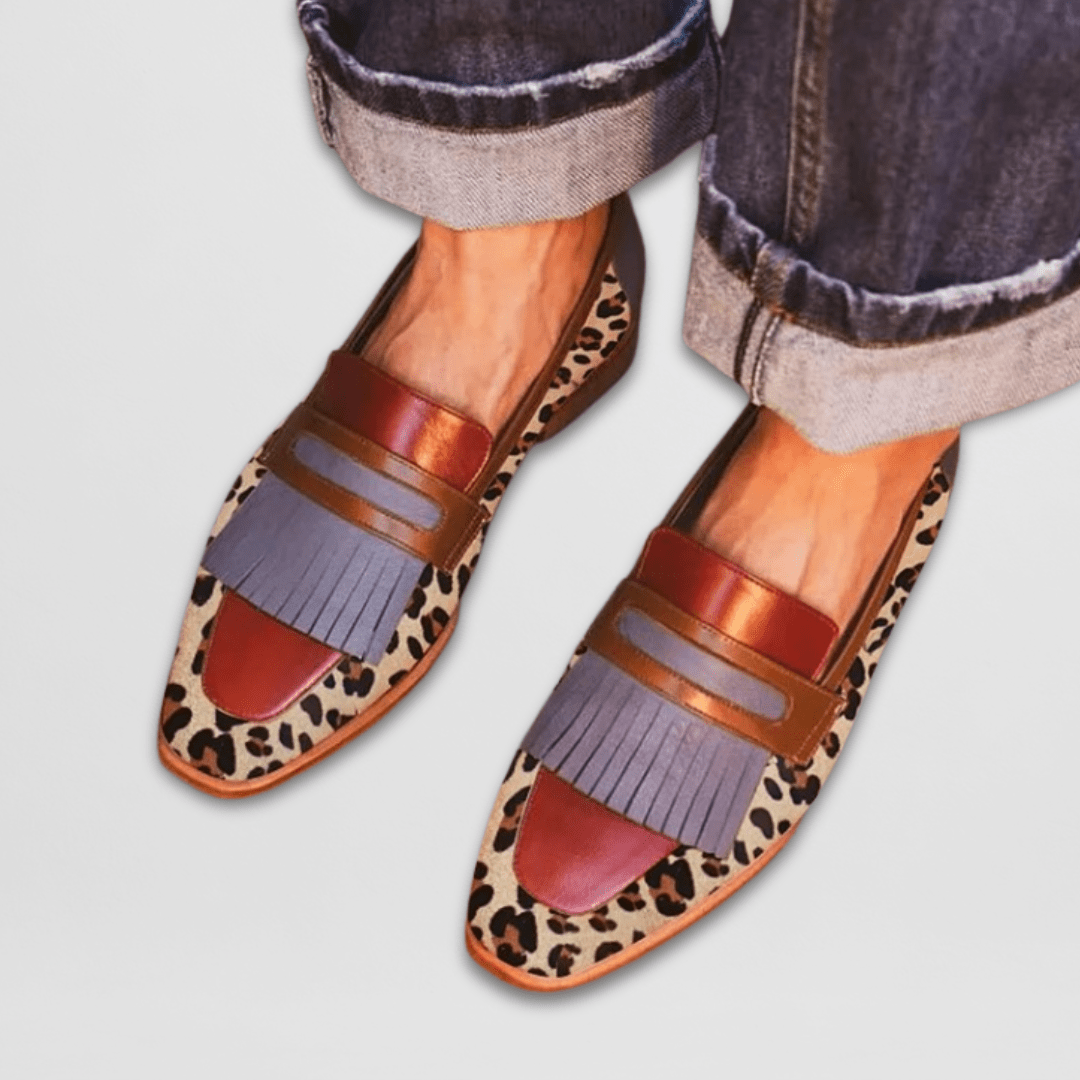Women's Printed Elegant Loafers – Suede Padded Finish