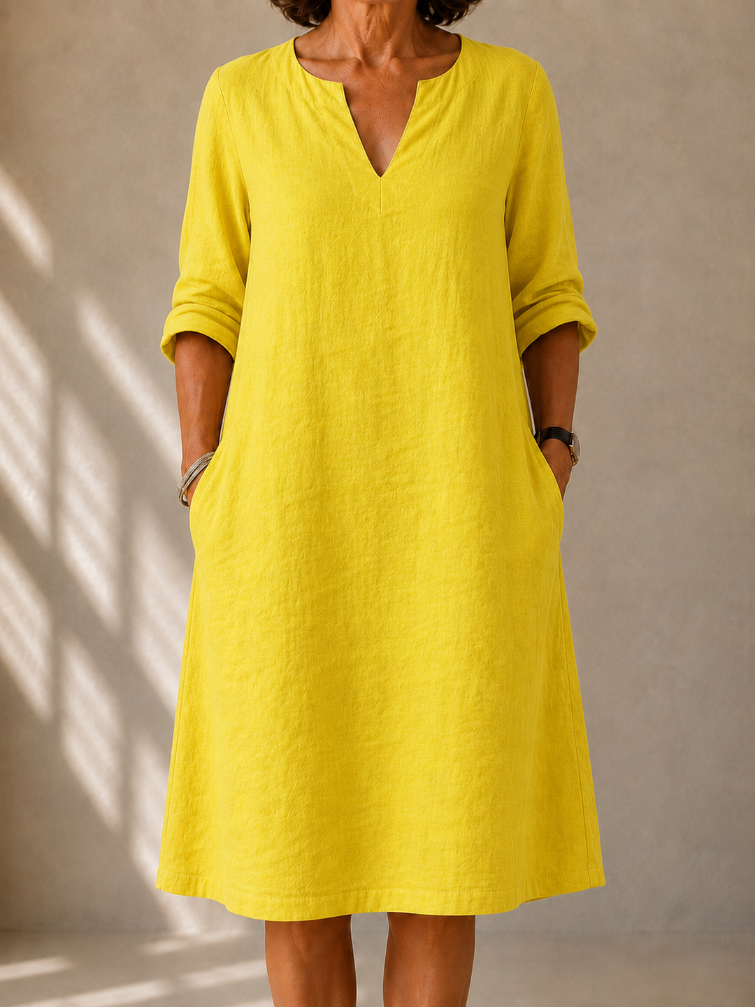 Women's Flowing Straight Leg Dress – Belted Lightweight Style
