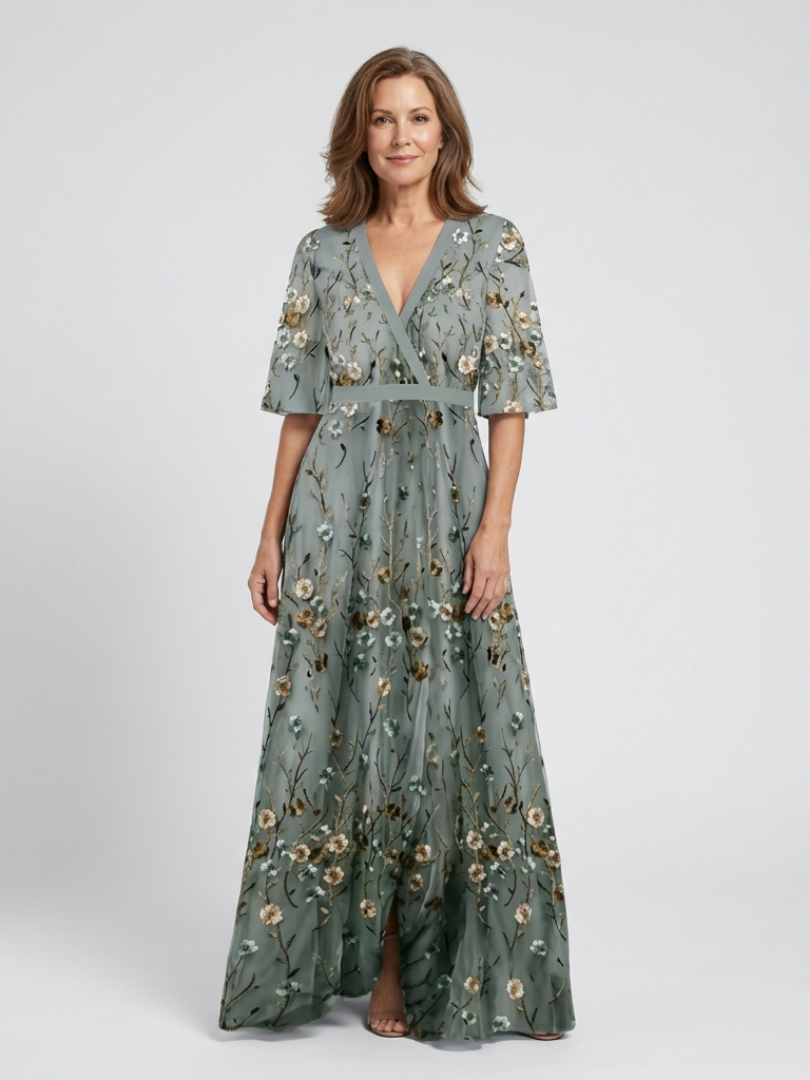 Women's Elegant Lightweight Maxi Dress – Green