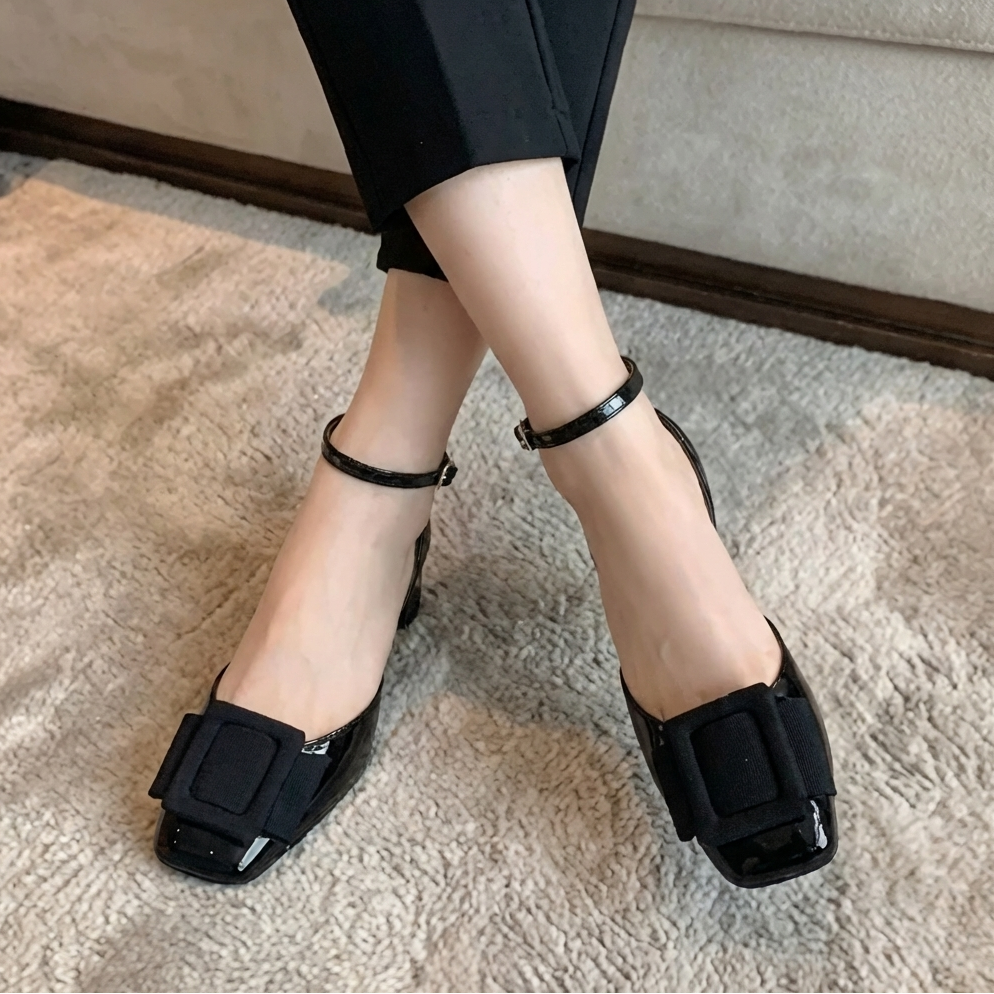 Women's Buckle Occasion Court Shoes – Heeled Wedge Finish