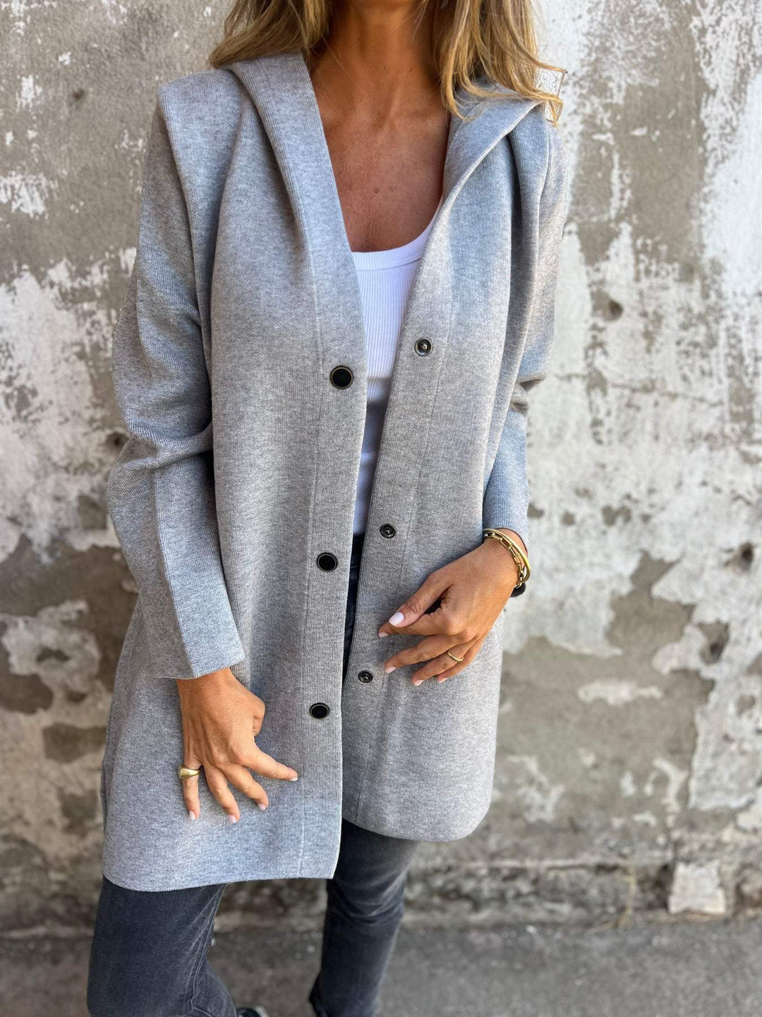 Women's Chic Hooded Waistcoat – Warm Elegant Design