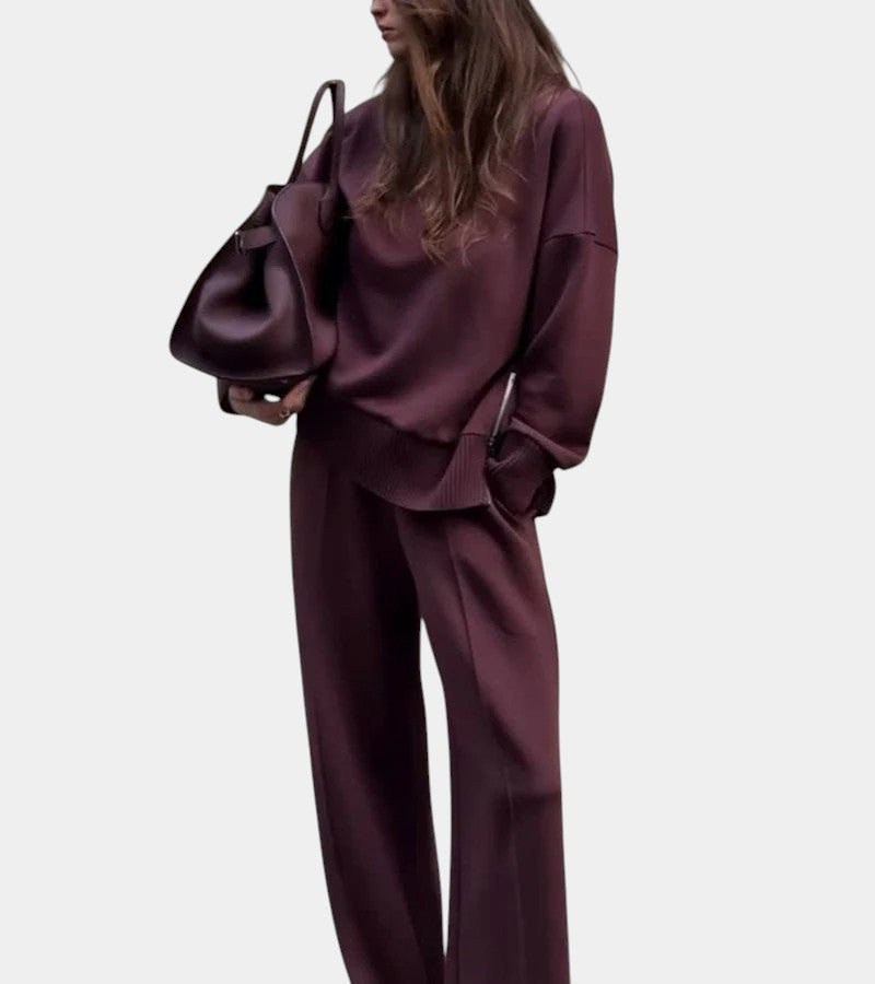 Women's Quilted Modern Two-Piece Set – With Pockets Elegant Design