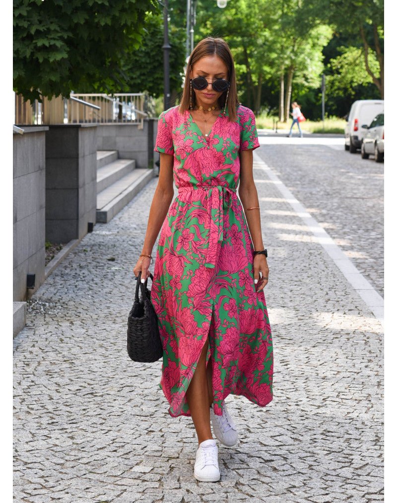 Women's Spring Elegant Dress – Printed Floral Style