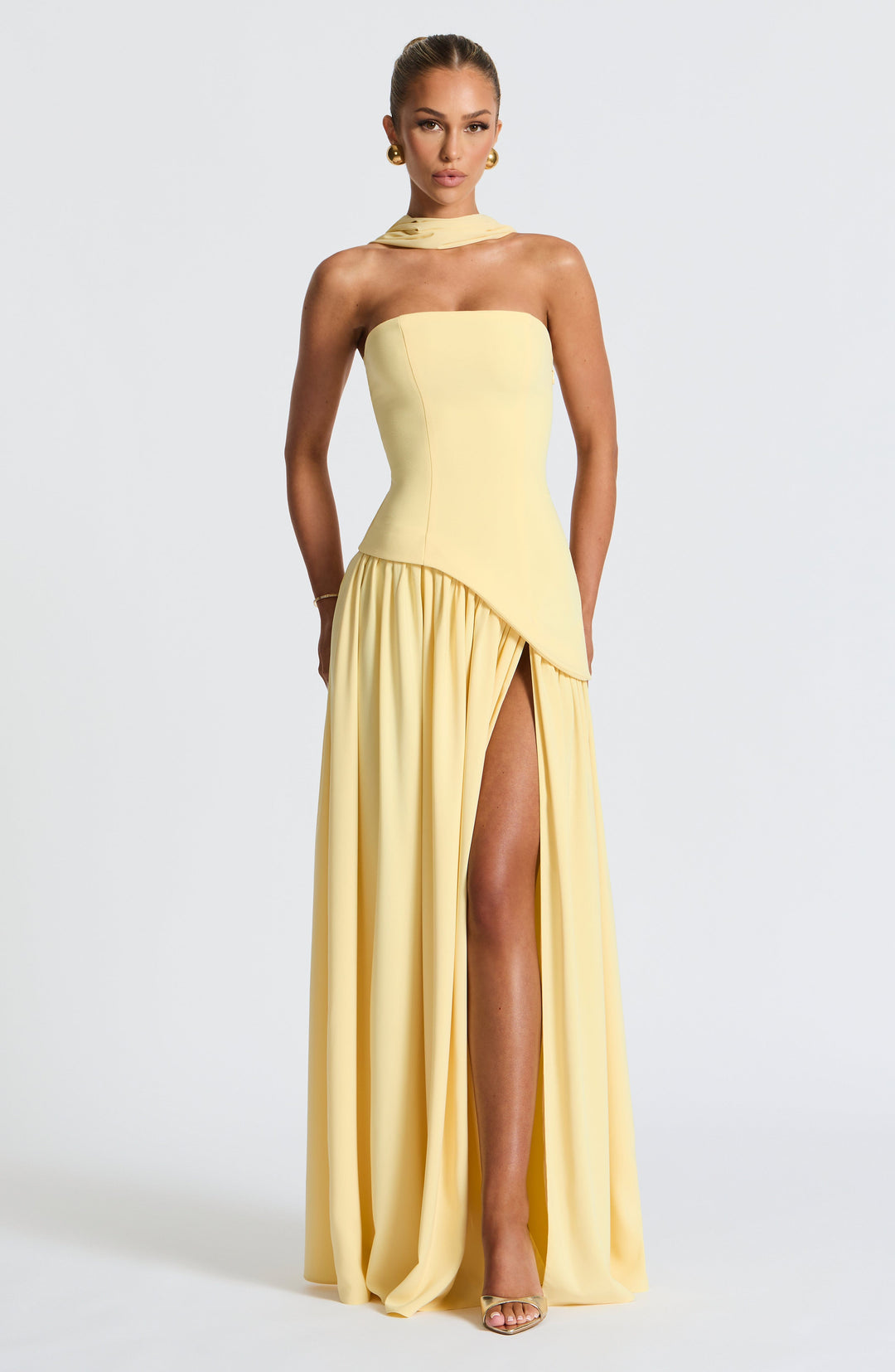 Women's Elegant Stretch Maxi Dress – Flowing Asymmetric Style