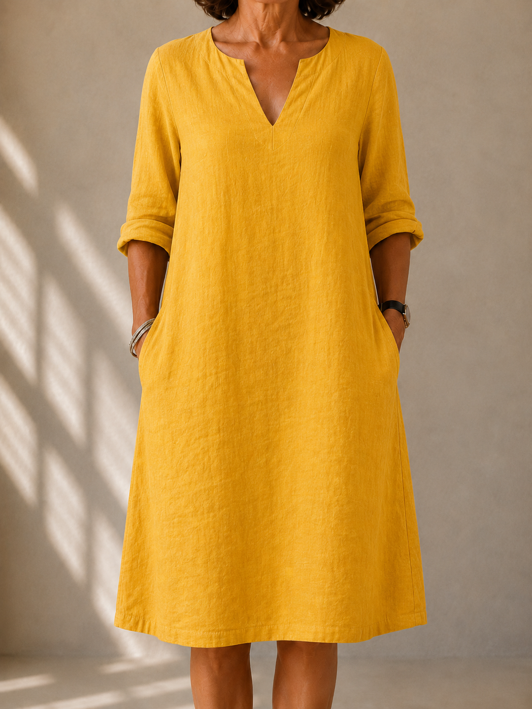 Women's Flowing Warm Maxi Dress – Straight Leg A-Line Style