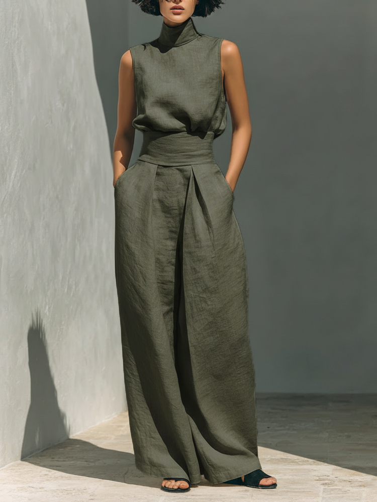 Women's Linen Elegant Two-Piece Set – Comfortable Modern Design