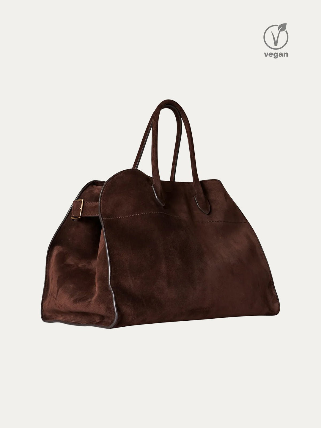 Suede Zip-Up Tote Bag – Brown