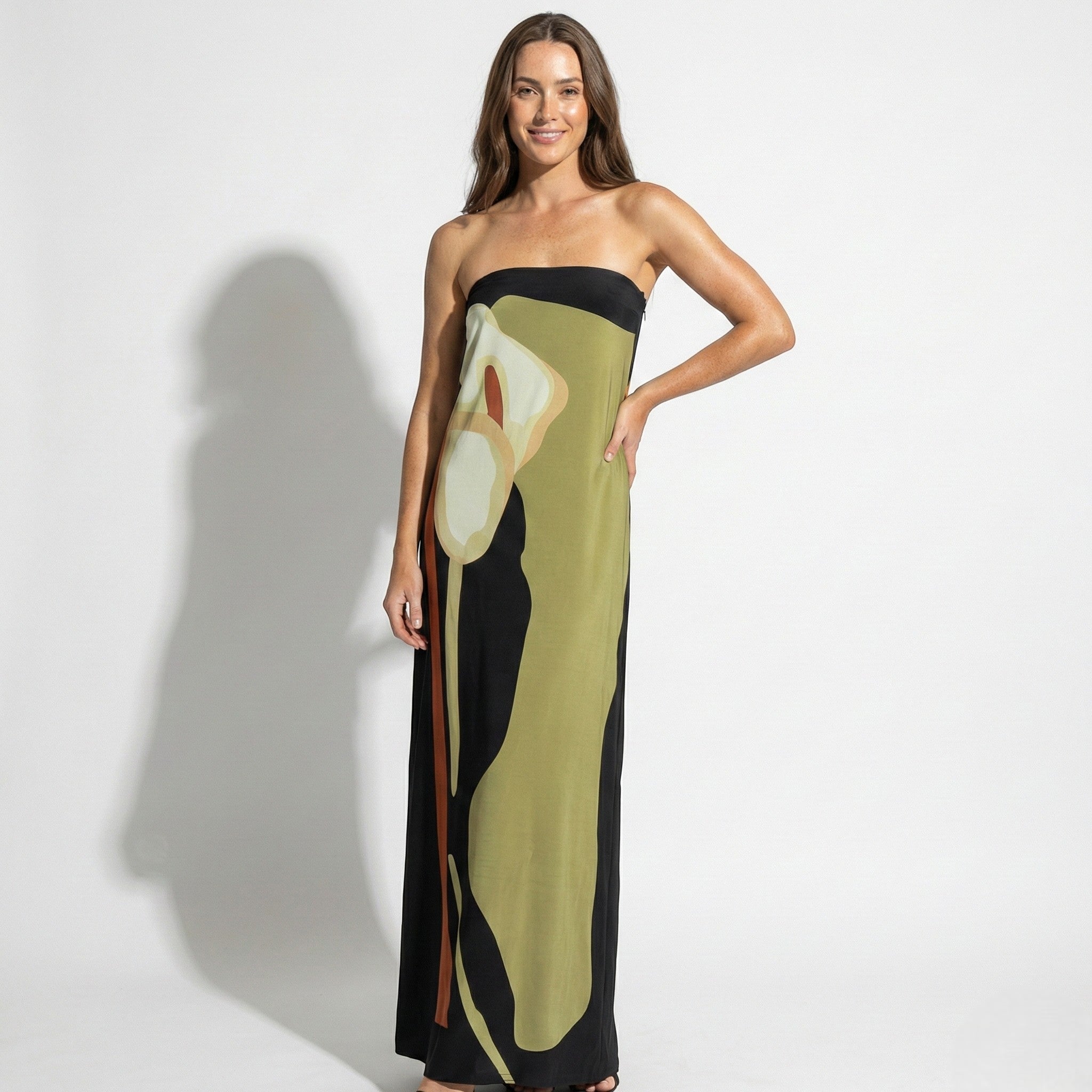 Women’s Strapless Maxi Dress – Sculpted Fit