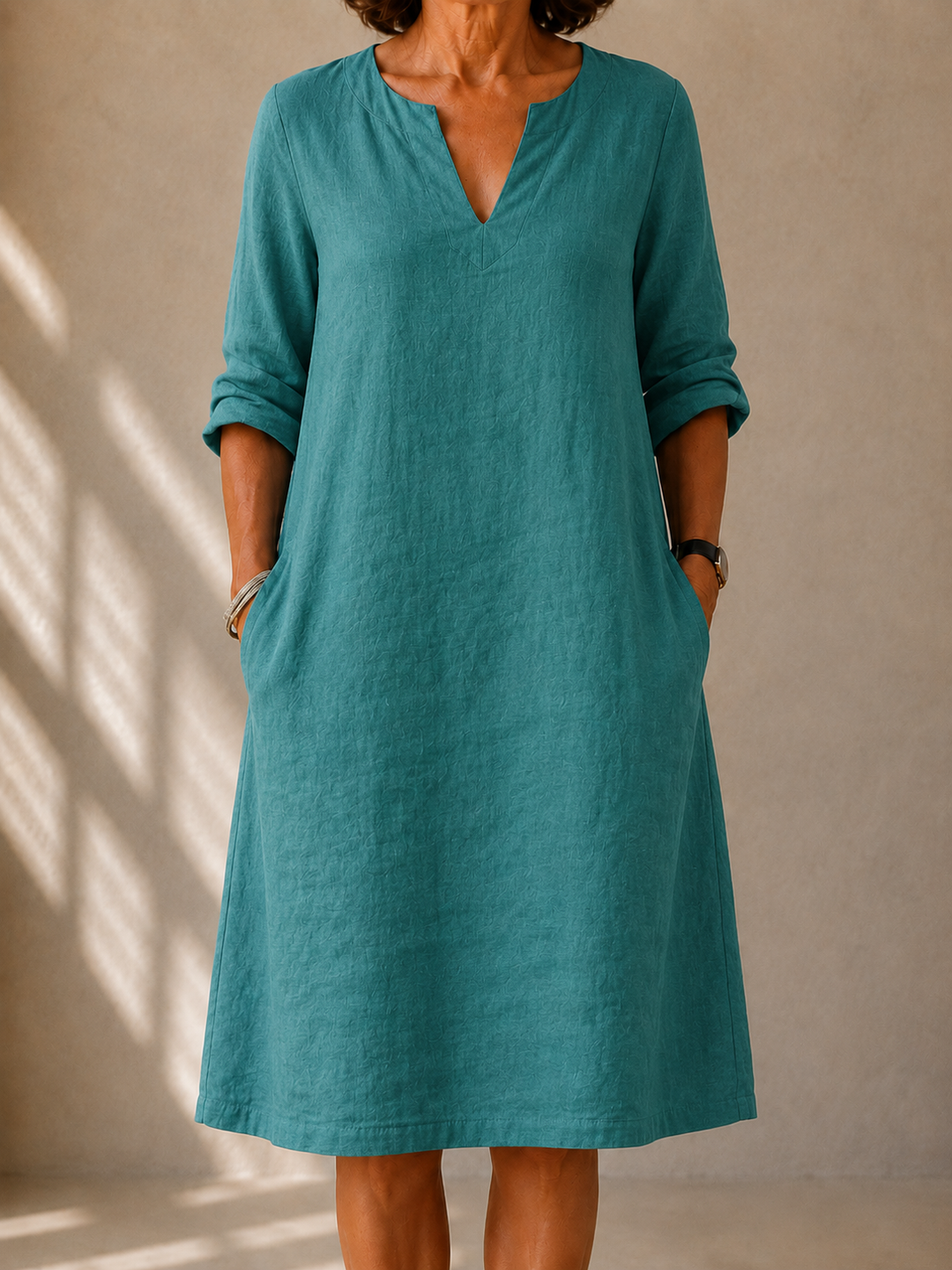 Women's Flowing Elegant Dress – Straight Leg A-Line Style
