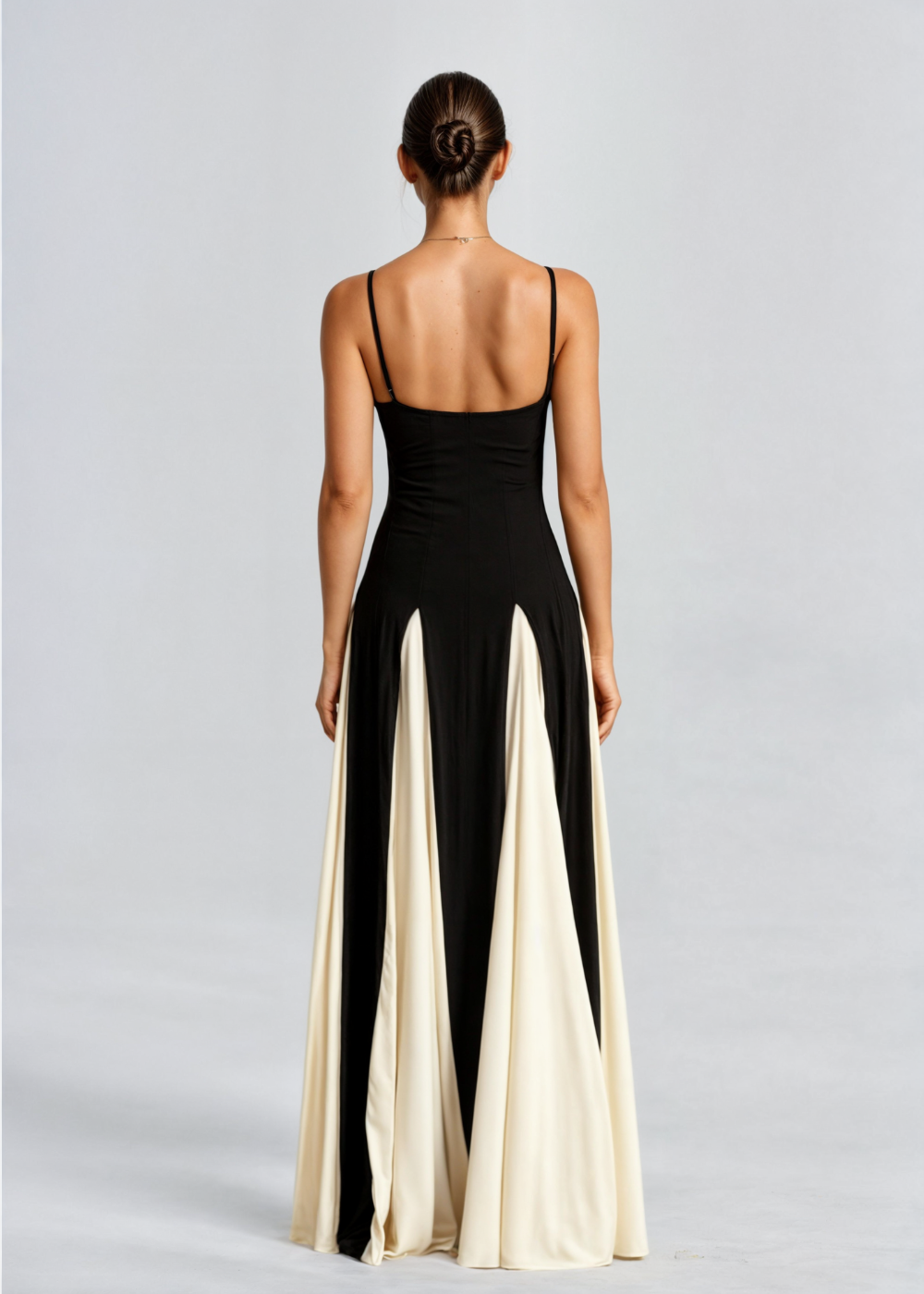 Women’s Maxi Cocktail Dress – Sculpted Top & Flowing Skirt